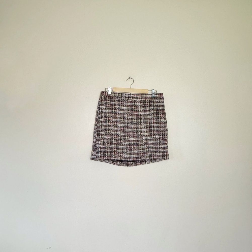 SALE! J. Crew Factory Metallic Multicolor Tweed Skirt Size 8 EUC